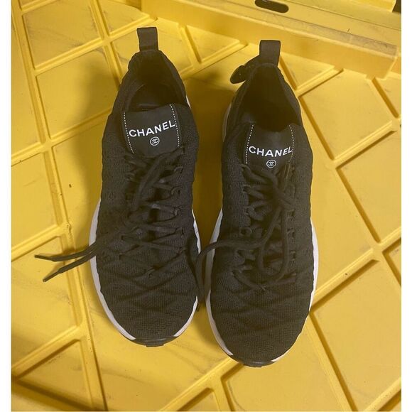 CHANEL Fabric Logo Sneakers - Picture 1 of 8